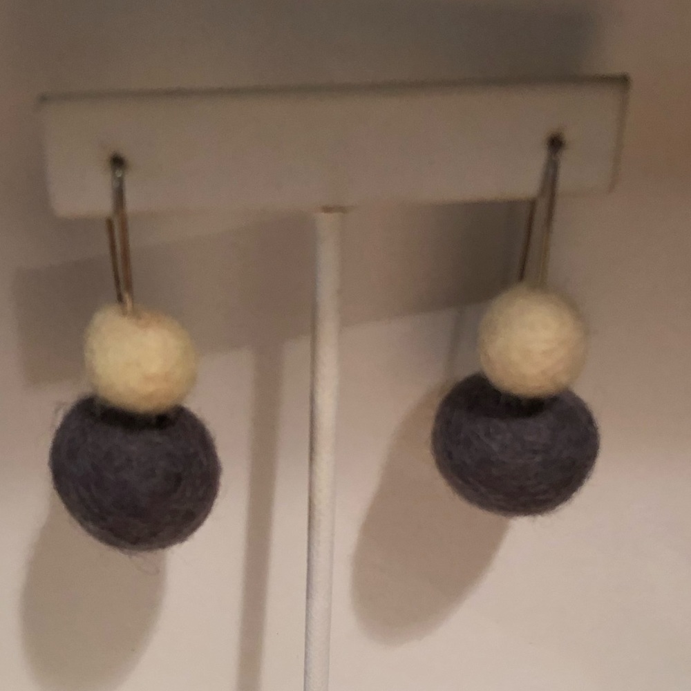 Sterling silver and felt bead earrings